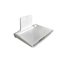 JCWANGDEFU Folding Shower Seat Wall Mounted, Soft-Falling, Ivory White, 14-Inch by 11.8-Inch