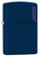 Zippo Logo Pocket Lighter, Navy Matte