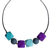 Munchables Oral Motor Aide Chew Necklace - Geo (Purple/Aqua)