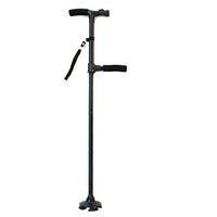 Crutches Old Four-Footed Cane Led with Lights Foldable Old-Fashioned Cane Aluminum Alloy Old-Fashioned Crutches Cane Walking Inconvenience Crutches Size: 85-97cm,Black