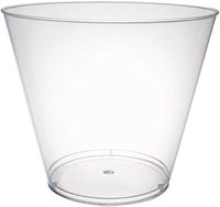 Party Essentials N094021 Disposable 9 oz Party Old Fashioned Tumblers | Punch Cups | Cocktail Glasses, 40 Count, Clear, Hard Plastic