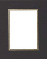 24x36 Double Acid Free White Core Picture Mats Cut for 20x30 Pictures in Black and Gold