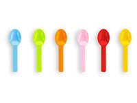 Vegware VSP3C 3in PLA Tutti Frutti ice Cream Spoons (Case of 2000)