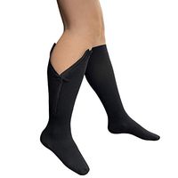 Starmace Closed Toe Zipper 20-30 mmHg Compression Socks Medical Varicose Veins Women Men Unisex Knee High Leg Wide Calf Stocking (Black, 3XL)