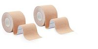 Besettix Premium Kinesiology Tape, Waterproof, Latex Free Athletic Sports & Recovery Tape for Pain Relief, Muscle & Joint Support, Breathable, Elastic Therapeutic Tape, 2" x 16.4' (Twin Pack Beige)
