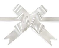 Shatchi Large Ribbon Pull Bows for Party Wall, Gift Wraps, Christmas Trees, Wedding, Birthday Hampers Decoration Florist Pullbows 10Pk, White