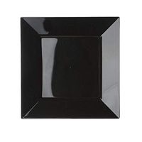 BalsaCircle 30 pcs 8-Inch Black Plastic Square Plates - Disposable Wedding Party Catering Tableware