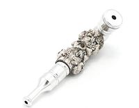 EVNNO Pipe, Portable Tube, Easy to Clean Personal Tube, Personalized Skull Pipe, Gift for Father, Husband (Silver)