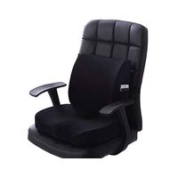 Seat Cushion and Lumbar Support Pillow for Car Office Computer Chair Wheelchair - Quality Orthopedic Memory Foam Pillow - Tailbone, Back & Sciatica Pain Relief - Improves Posture (Black)