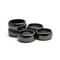 Morchic Magnetic Hematite Plain Band Rings for Women Men, Therapy Arthritis Anxiety Pain Relief, Balance Root Chakra 10mm (Pack of 5 Mixed Size)