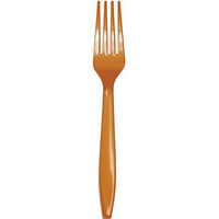 Creative Converting 288 Count Premium Touch of Color Plastic Forks, Pumpkin Spice