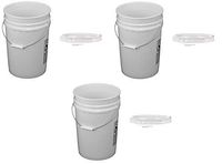 Heavy duty 6 Gallon Bucket (90 mil) with Lid 12" diameter, 17.5" height