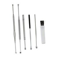 6pcs Stainless Steel Earwax Cleaner Ear Wax Removal Earpick Brush Kit W/Box