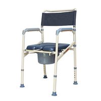 BINZHI Foldable Mobile Toilets Old People's Toilet Chair Lightweight Pregnant Women Bedside Covered Toilet Seat Backrest and Armrests Bedside Toilet (Color : A)