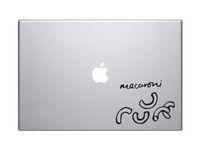 Pasta Art#2- Macaroni Artistic Drawing Restaurant Decor - 5" Black Vinyl Decal Sticker Car Macbook Laptop