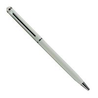 Slimline Pastel Ballpoint Pen Topped With Corresponding Swarovski Elements, Pastel White