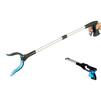 BingWS Combi-Reacher Foldable Home Short Grabber Pick Up Tool - Light Weight Aluminum Design - Reaching Aid - Articulating Rubber Head Litter Reachers Pickers Pick Up Tools - Rubber Grip Helping Hand