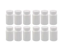 12PCS Plastic Round Pill Container Bottles-Medicine Tablet Capsule Storage Holder Pill Dispenser Bait Holder Organizer(White) (70ml)