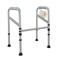 Wenhui Stand Toilet Rails, Folding Steel Toilet Surround Frame, Adjustable Feet, Toilet Safety Frame, Ideal for Elderly & Disabled