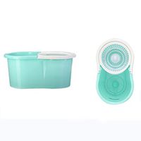 Blue Hands-free Automatic Mop Bucket Rotating Mop Home Mopping Bucket Rotating Double Drive Lazy Mop Size: 46x27x22cm