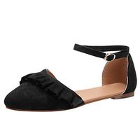 Shusuen Women's Pointed Toe Flat Shoes Casual Sandals