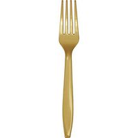 Club Pack of 288 Glittering Gold Premium Plastic Party Forks