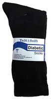 Yacht & Smith King Size Loose Fit Non-Binding Soft Cotton Diabetic Crew & Ankle Socks, Bulk Value Pack