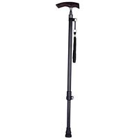 Elderly supplies Adjustable Cane, Carbon Telescopic Anti-Slip Durable Ultra-Light Cane Wooden Handle, Men's and Women's Multi-Function Safe Walking Stick