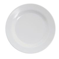 HUBERT Dessert Plates Wide Rim Melamine White - 6 1/2 Dia 48 Per Case