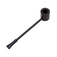 CH Ebony Wood Pipe Smoking Pipes Portable-Herb Tobacco Pipes Grinder Smoke Gifts (Black)
