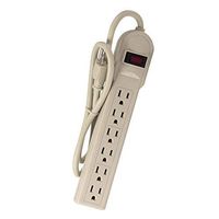 Uninex PS09S Heavy Duty 6 AC Outlet Power Strip, Surge Protector, 14/3 AWG, UL Listed, 3-Foot, 1-Pack