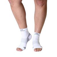 Mojo Compression Plantar Fasciitis Foot Sleeves - XFirm Graduated Support , White Open Toe , Large