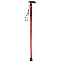 Xqr Old Man's Cane Folding Crutches Old Non-Slip Ultra-Lighting Aluminum Alloy Walking Stick Walker Adjustable Telegraphic Outdoor Walking Stick,Red