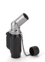 Vertigo Intimidator Quad Torch Lighter - Black Matte & Brushed Chrome