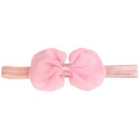 Ugthe Hair Ornaments Baby Toddler Girls Solid Color Bowknot Elastic Hairband Headband Hair Accessory - Pink