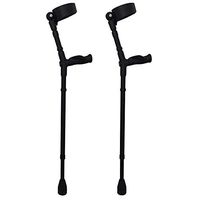 Thomas Fetterman Walk Easy 495 Adjustable Forearm Crutches Customizable with Choice of Tips (Adjustable with Tornado Rain Tips and Padded Leather Cuff Inserts)