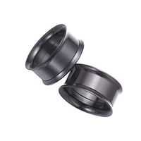 SUPVOX 2Pcs Stainless Steel Ear Tunnels Plugs Screw Ear stretchers Double Flared Ear expanders (Black, 20mm)