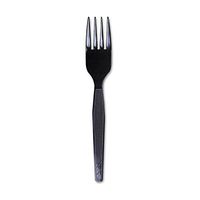 Dixie Ultra FM517 Plastic Cutlery, Heavy Mediumweight Forks, Black, 1000/Carton