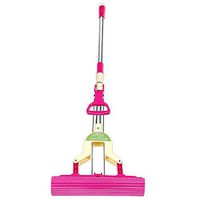 Kitchen Home-Super Absorbent PVA Roller Sponge Foam Mop With Extendable Handle (Color : Pink, Size : 98-128x27cm)