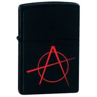 Zippo Black Matte, Anarchy Logo 20842