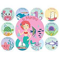 Baby Monthly Stickers | Mermaid Baby Stickers | Babys First Year 12 Monthly Milestone Stickers Plus 12 Holiday and Special Occasion Stickers