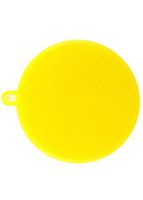 Silicone Scrubber, Silicone Multipurpose Kitchen Scrub Brush for Dish Pot and Veggies Fruit Non-Stick Pan Yellow
