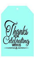 CakeSupplyShop Item#00032TGT Light Blue Thank You for Celebrating with Us Bulk Gift Tags 2-1/4"x3-1/2" - 50pack