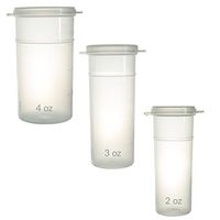 Hinge Top Natural Pill Container Vials Set with Fill Line - 2 oz, 3 oz, 4 oz (3 pack)