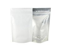 Quarter Ounce Barrier Bags #5 White Mylar Clear Front Smell Proof Resealable Stand Up Pouches 7g 1/4 oz (100 Count)