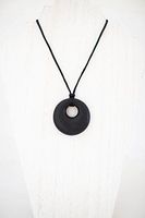 Chewby Chewelry Big Chew Pendant (Black) Chew Necklace - Chewy Oral Sensory Aid Teether - Useful for Autism, SPD - for Boys and Girls; Children