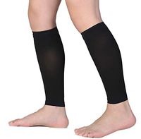 Calf Compression Sleeves, Lightweight, KEKING Leg Compression Socks 20-30mmHg Strong Calf Support, Unisex, Best for Calf Pain Relief, DVT, Shin Splint, Swelling, Varicose Veins, Maternity, Black XXL