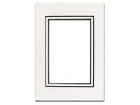 PA Framing, Double Mat, 5 x 7 Inches Frame for 3.5 x 5 Inches Photo Art Size - Black Core/White Upper and Inner Mat