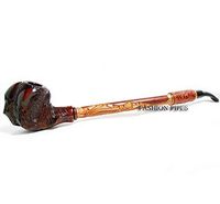 Fashion Decorated Tobacco Smoking Pipe"Eagle Claw" Churchwarden 13" / 300 mm Carved Pear Root + Pouch (Long Model)