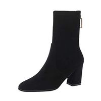 Women's Ankle Boots SexyFlock Zipper Pointed Toe Boot Ladies Shoes Footwear